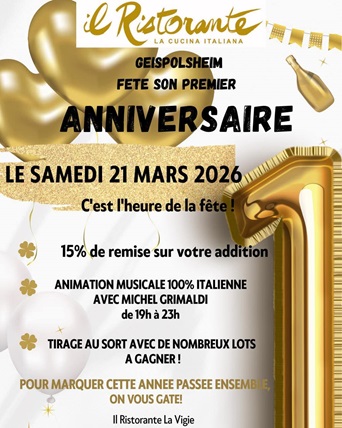 IL RISTORANTE GEISPOLSHEIM LA VIGIE FETE SON PREMIER ANNIVERSAIRE ! 🎆✨🥳🎂🎁