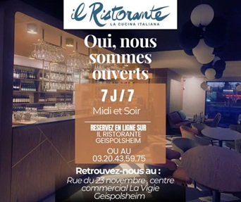 Ne manquez pas l'ouverture du nouveau restaurant italien Il Ristorante 😉😊🤩🍕